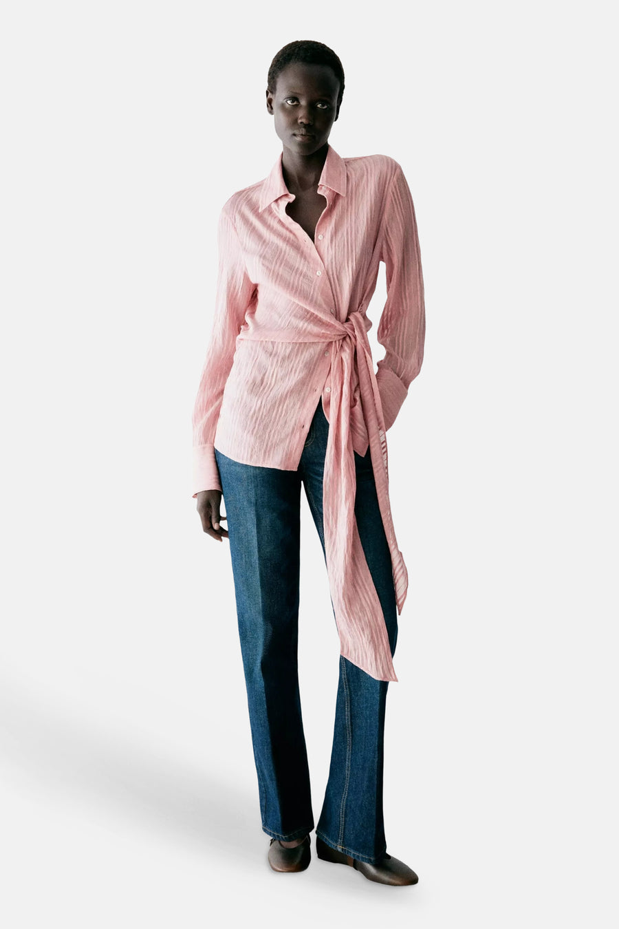 Blouse à manches longues - rose