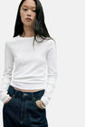 Top uni manche longue blanc - MANGO