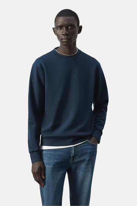 Sweat col O black denim - MANGO