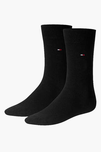 Chaussettes noires de TOMMY JEANS, avec un détail de logo subtil.