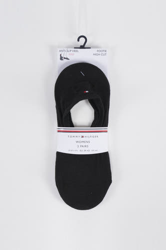 Zwarte damessokken van Tommy Hilfiger, met een anti-slip hak detail en een hoge snit.