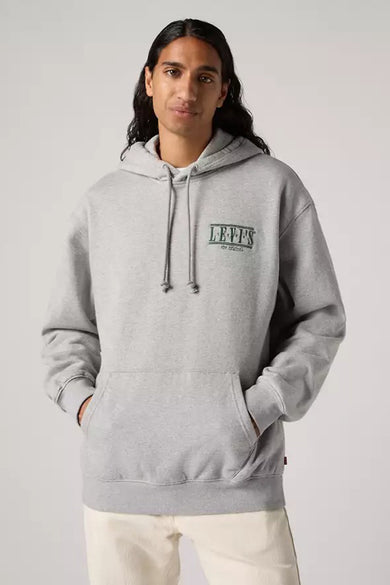 Grijze sweater met kap van Levi's®, met trekkoorden en een buidelzak.