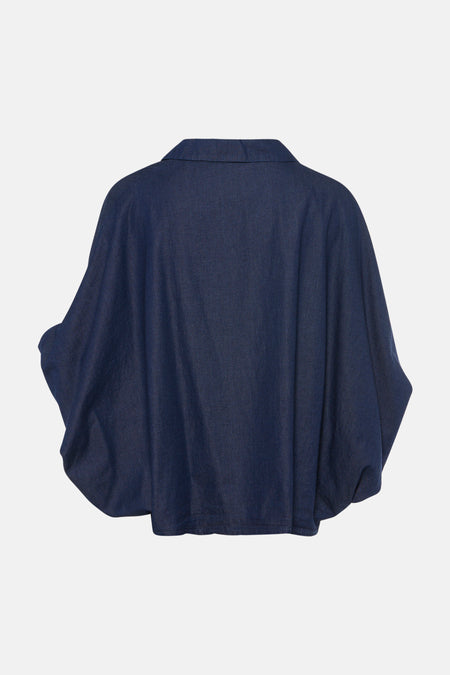 Blouse met 3/4 mouw - dark blue denim
