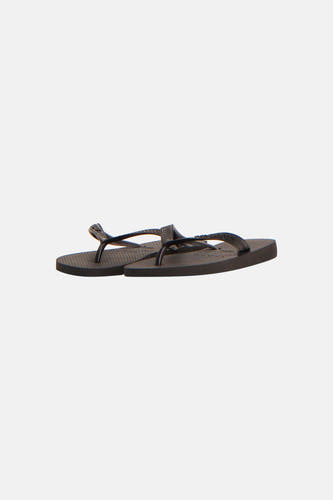 Zwarte slippers van Havaianas met gestructureerde bandjes en zool.