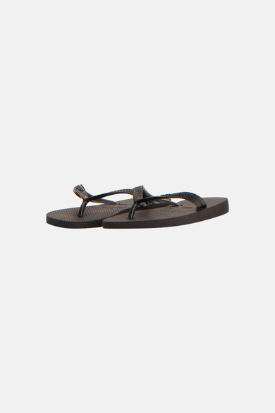 Zwarte slippers van Havaianas met gestructureerde bandjes en zool.