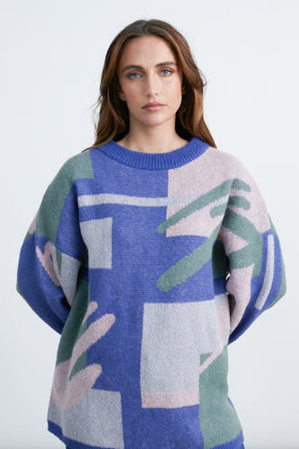 Pull met ronde hals - multicolor