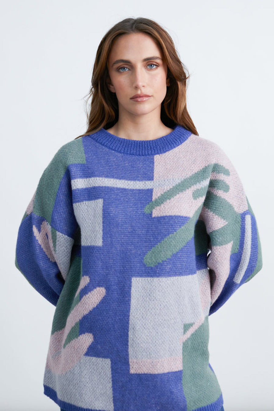 Pull met ronde hals - multicolor