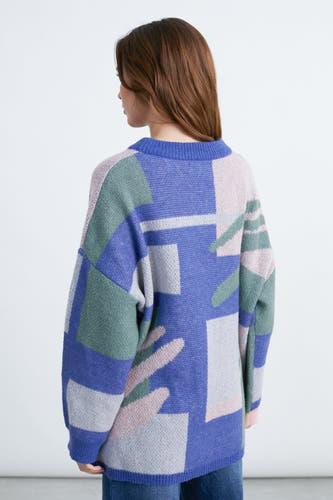 Pull met ronde hals - multicolor