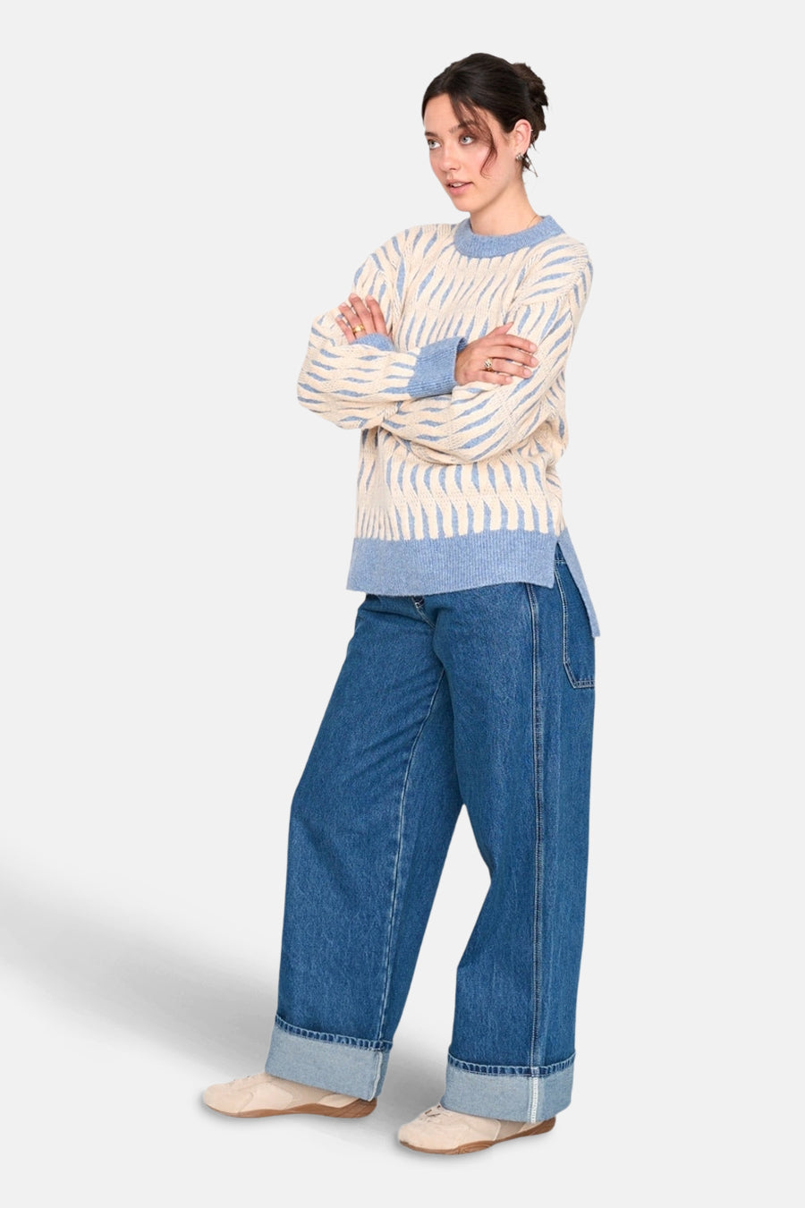 Pull à col rond - bleu - 24 colours GmbH - 2