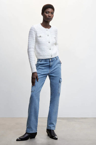 Straight jeans - mid blue denim