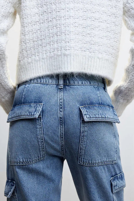 Straight jeans - mid blue denim