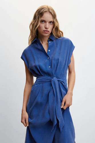Kleedje met korte mouwen - blauw