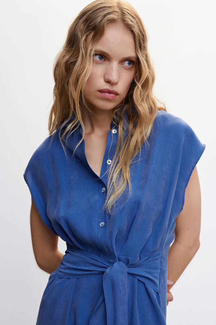 Kleedje met korte mouwen - blauw