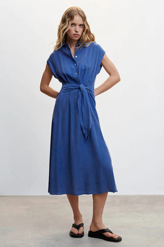 Kleedje met korte mouwen - blauw