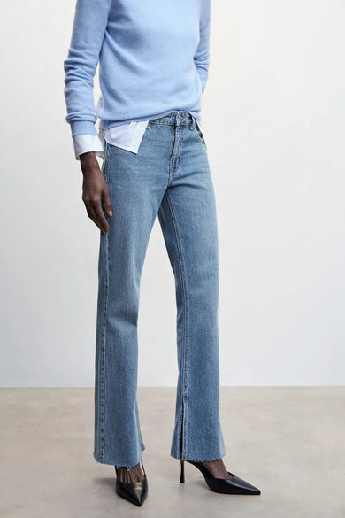 Straight jeans - mid blue denim