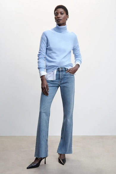 Straight jeans - mid blue denim