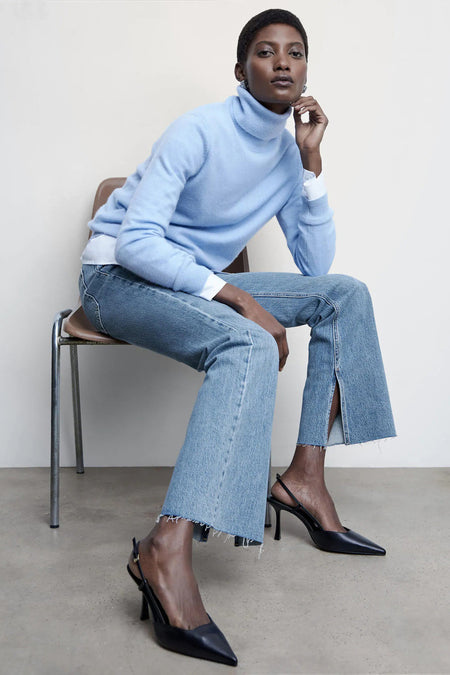 Straight jeans - mid blue denim