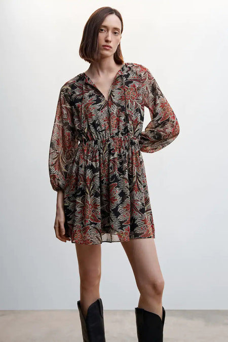 Kleedje met lange mouwen - zwart