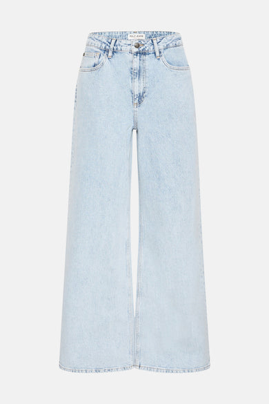 Lichtblauwe wide jeans van PULZ JEANS met klassieke denim details.
