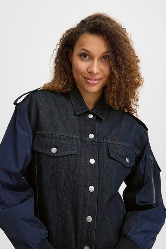 Jeansjas - dark blue denim - PULZ