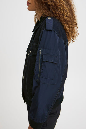 Jeansjas - dark blue denim - PULZ