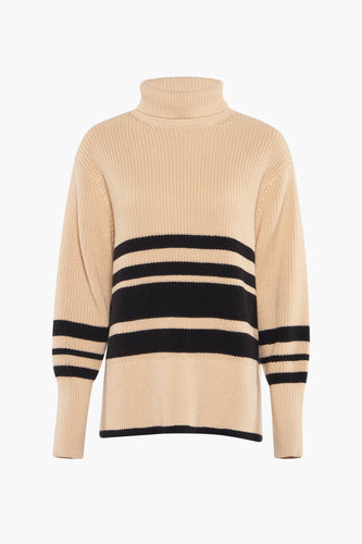 Pull à col roulé - beige