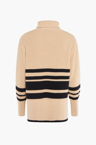 Pull met rolkraag - beige
