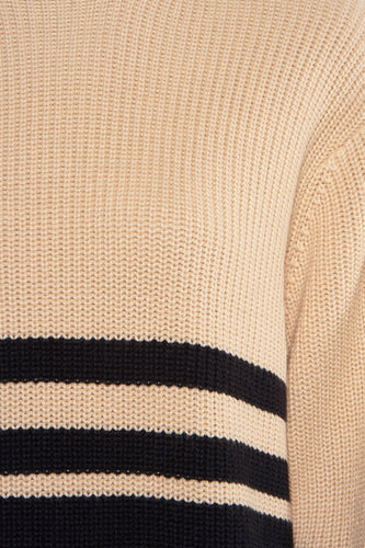 Pull met rolkraag - beige - PULZ