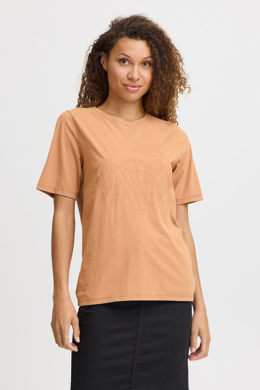 T-shirt met korte mouwen - beige - PULZ