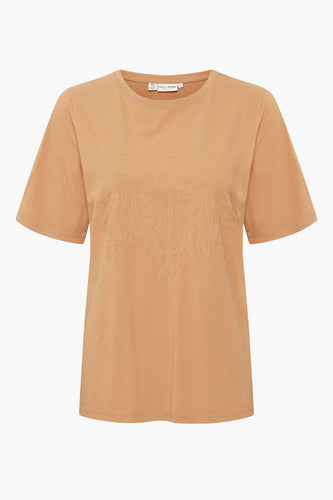 T-shirt met korte mouwen - beige - PULZ