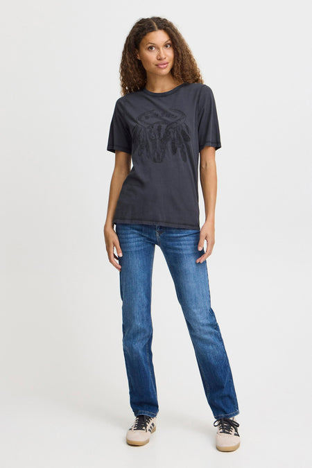 Top uni manche courte Noir - PULZ