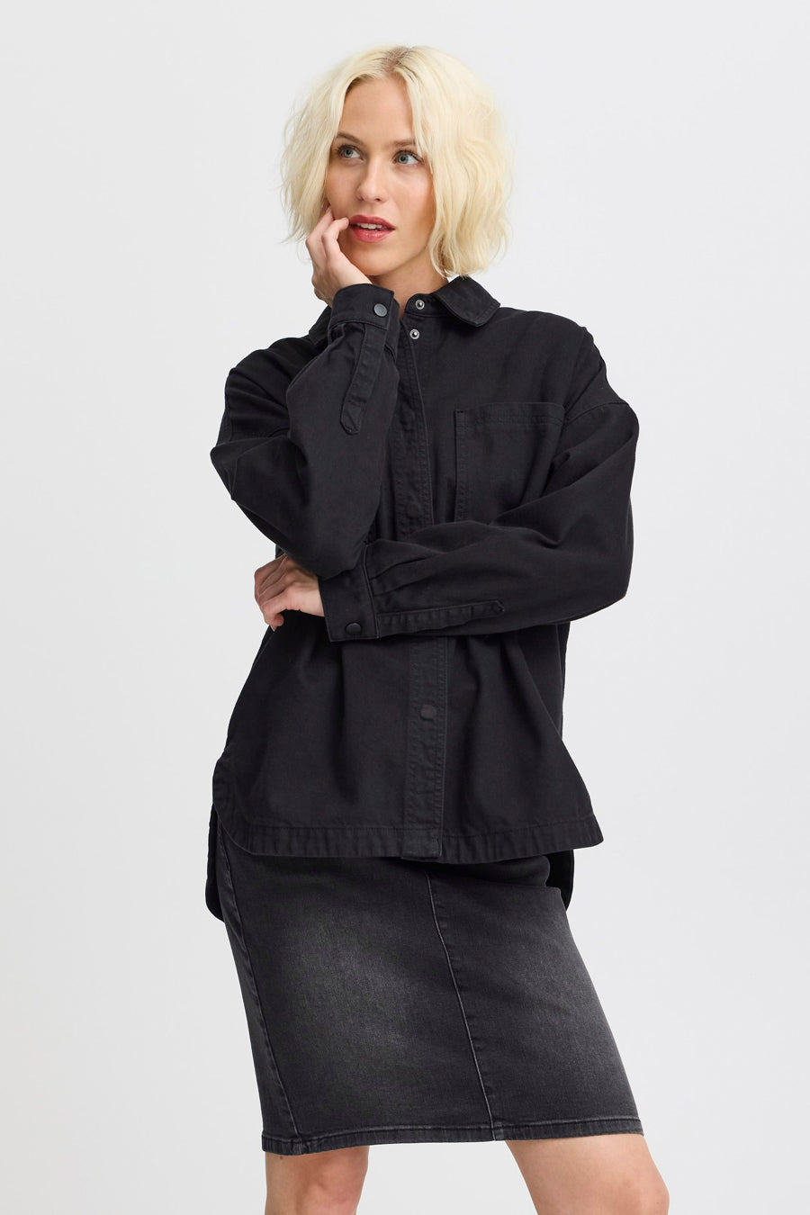 Jeanshemd - zwart - PULZ