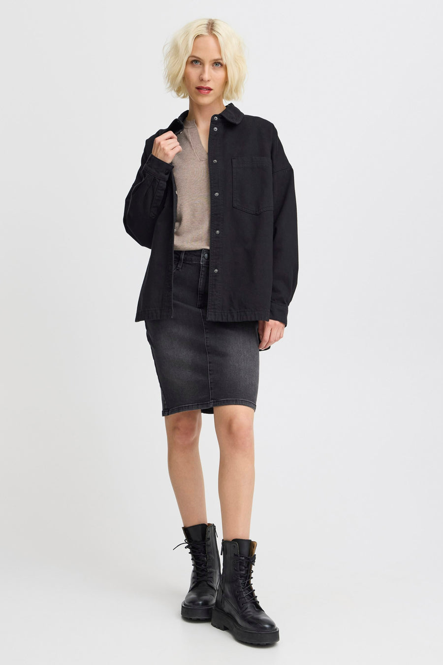 Jeanshemd - zwart - PULZ