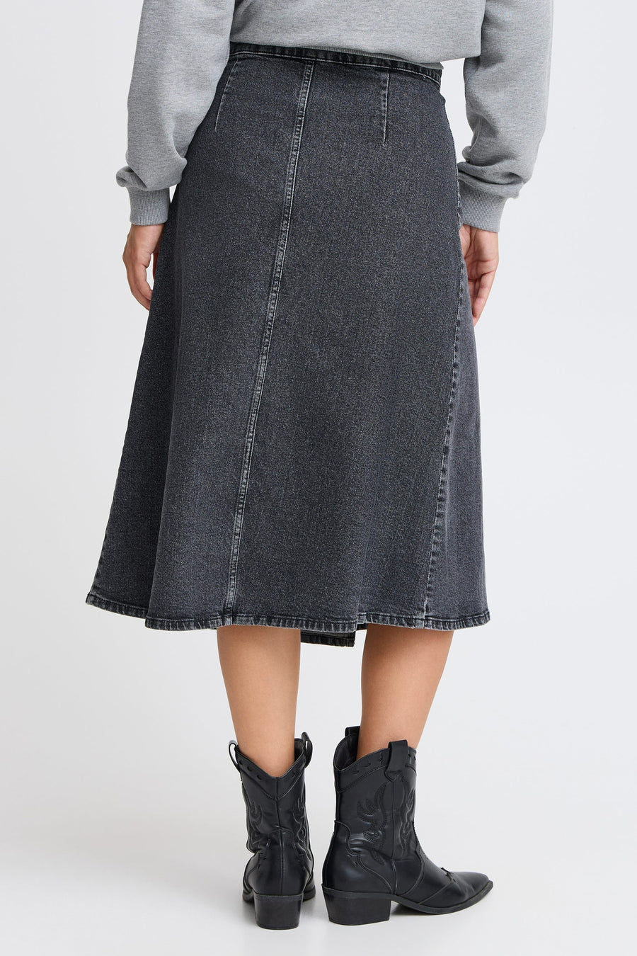 Jupe longue - dark grey denim - PULZ