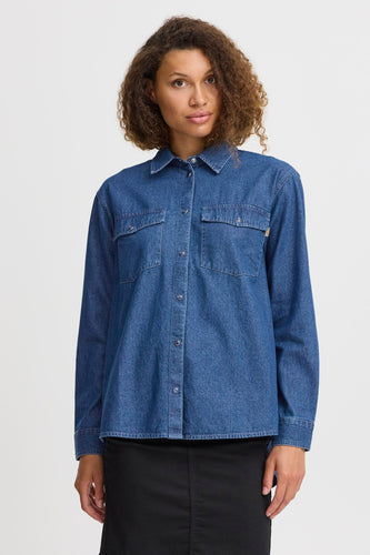 Jeanshemd - mid blue denim