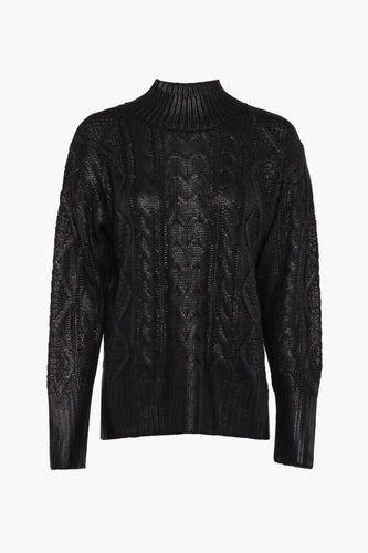 Pull met ronde hals - zwart - PULZ