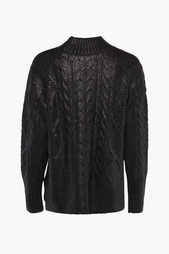 Pull met ronde hals - zwart - PULZ