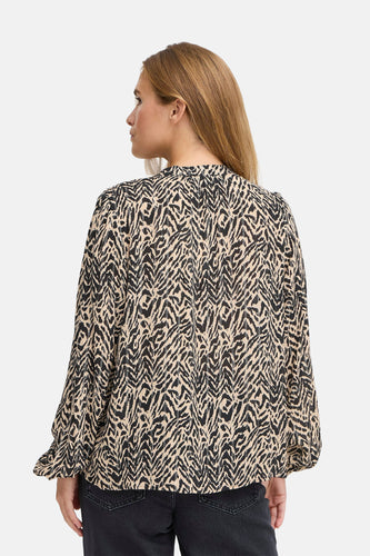 Blouse met lange mouwen - bruin - PULZ