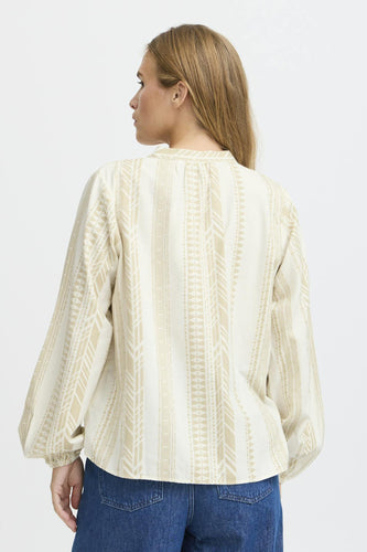 Blouse met lange mouwen - ecru - PULZ