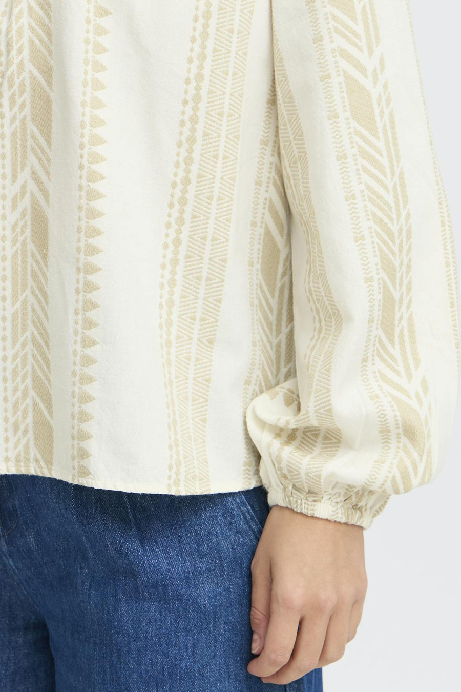 Blouse met lange mouwen - ecru - PULZ