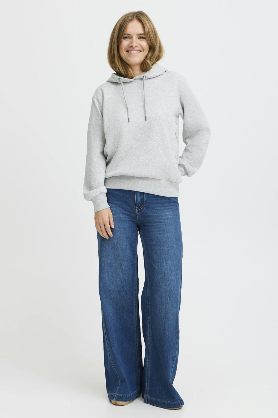 Jeans wide dark blue denim - PULZ - PULZ