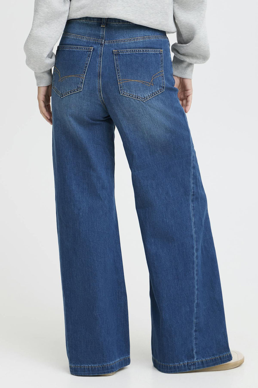 Jeans wide dark blue denim - PULZ - PULZ