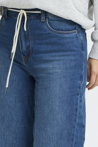 Jeans wide dark blue denim - PULZ - PULZ