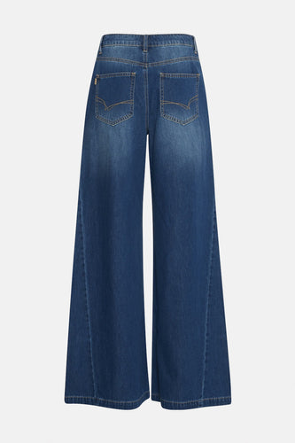 Jeans wide dark blue denim - PULZ - PULZ