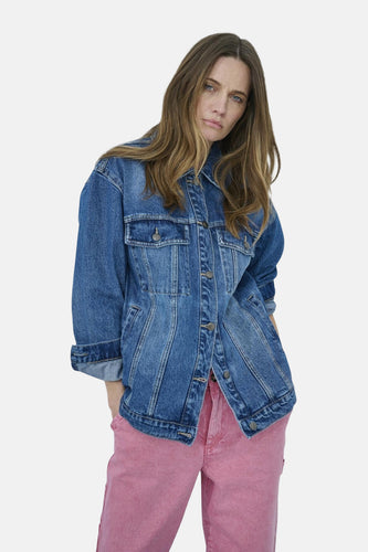 Jeansjas - mid blue denim