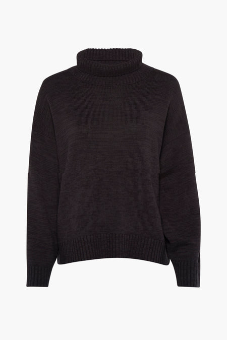Pull met ronde hals - zwart