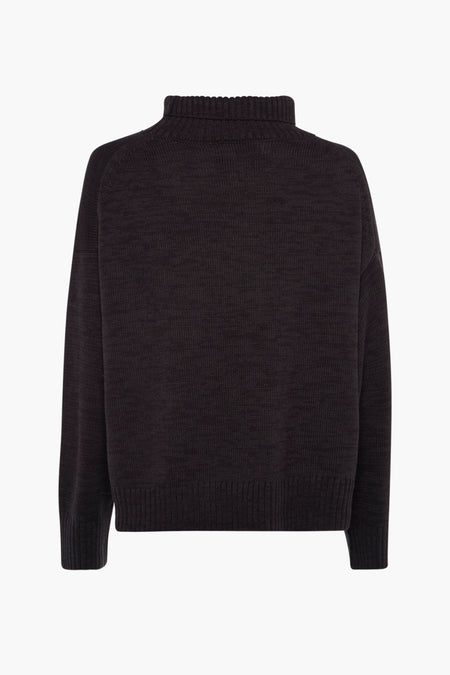 Pull met ronde hals - zwart