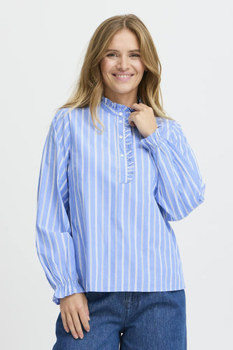 Blouse met lange mouwen - blauw - PULZ