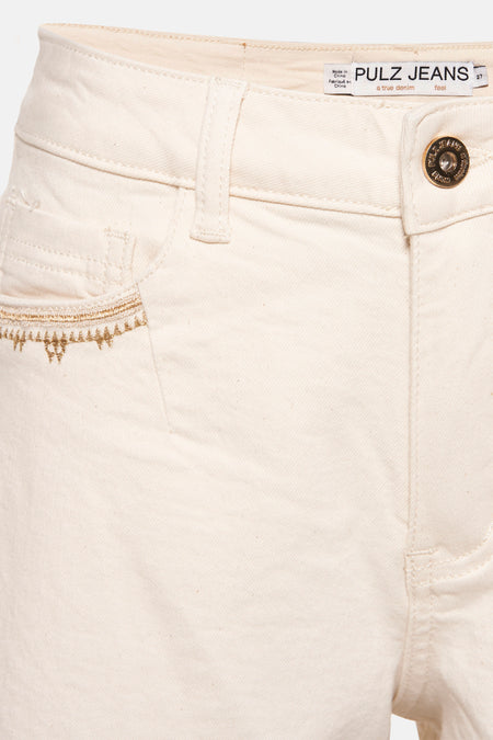 Short - off white denim