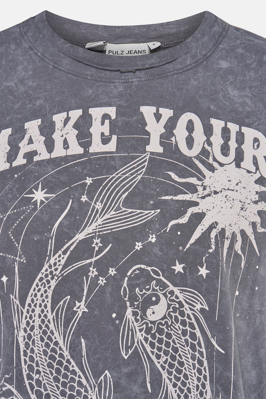 T-shirt met korte mouwen - grijs - PULZ